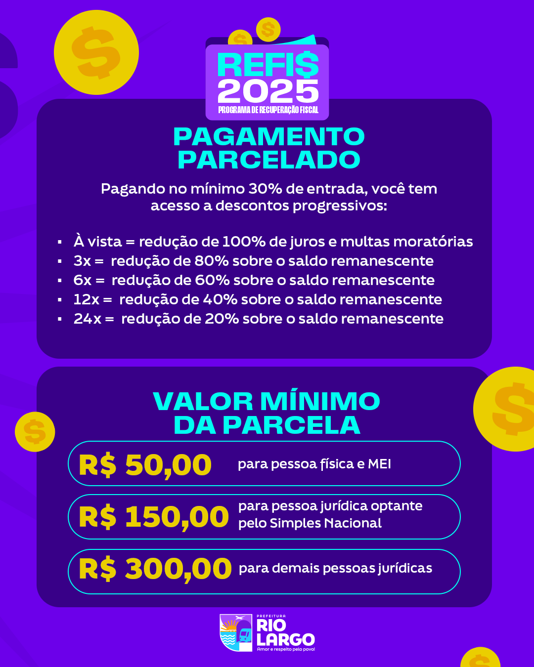 Prefeitura de Rio Largo lança Programa de Recuperação Fiscal com até 100% de desconto em tributos
